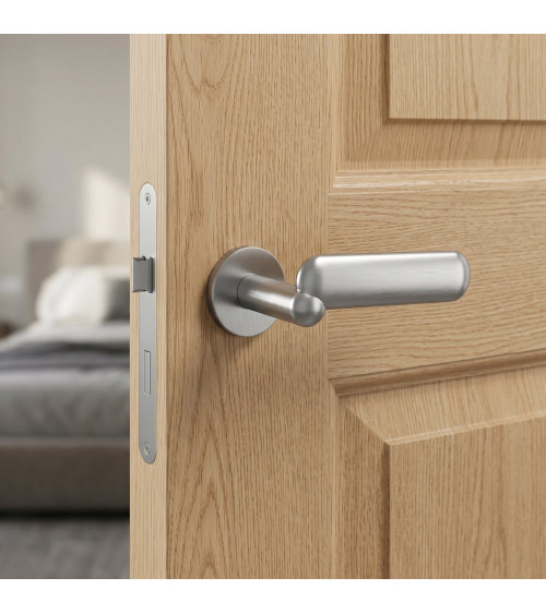 Poignée de porte contemporaine en zamak KELEDRES ronde poignée design