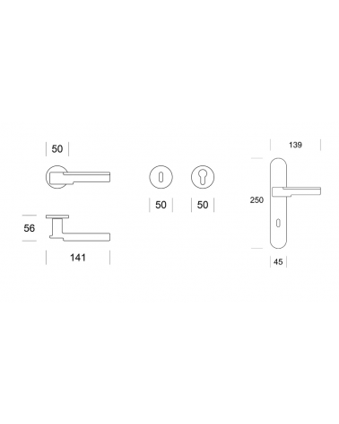 Poignée de porte Ento Robot avec dimensions
