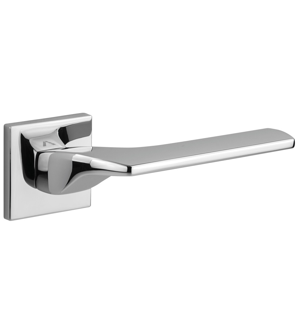 contemporary interior door handle in brushed chrome