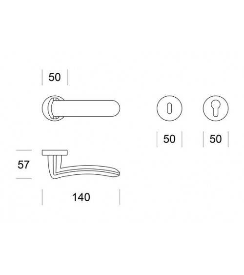Poignée de porte Chrome poli ENTO WAVE