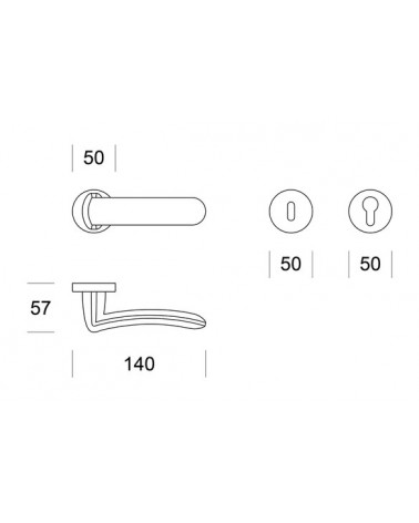 Poignée de porte Chrome poli ENTO WAVE