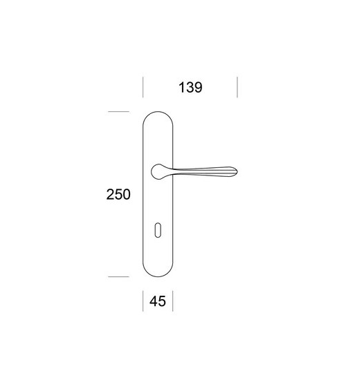 Poignée de porte chrome poli Ento Dafne poignée design
