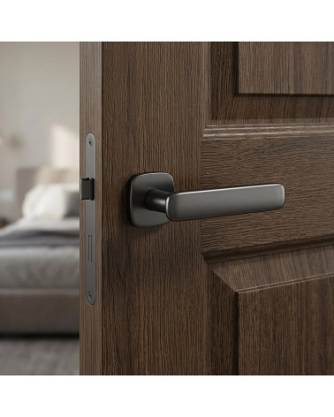 Poignée de porte anthracite FLOW carrée arrondie
