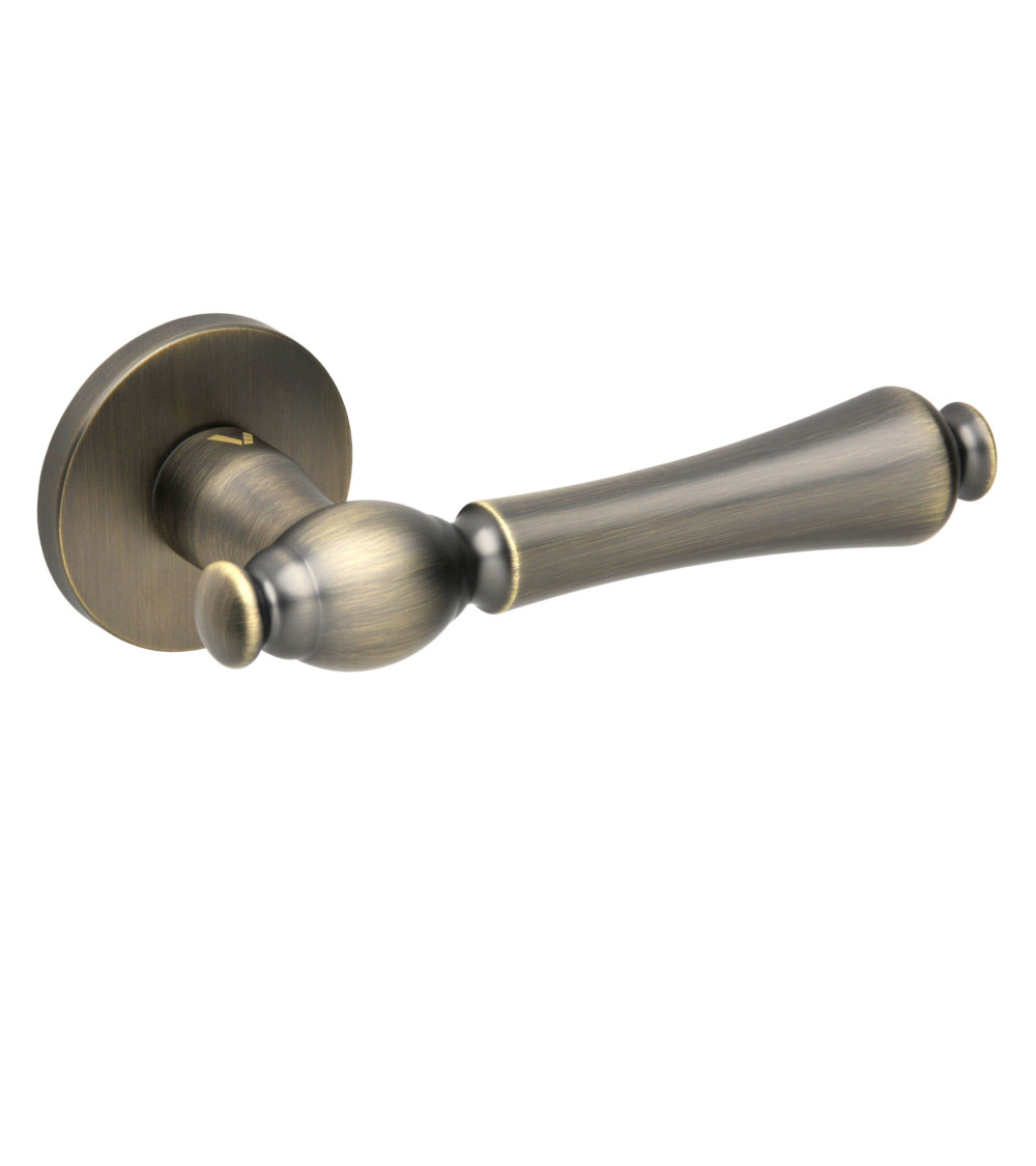 vintage interior door handle on a round backplate