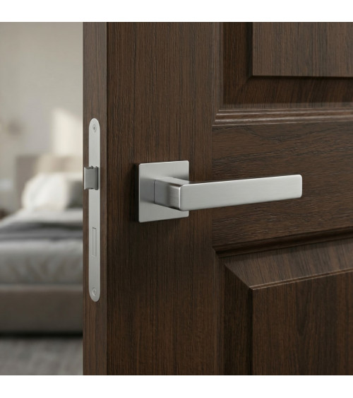 Poignée de porte chrome satiné ERICA quincaillerie design