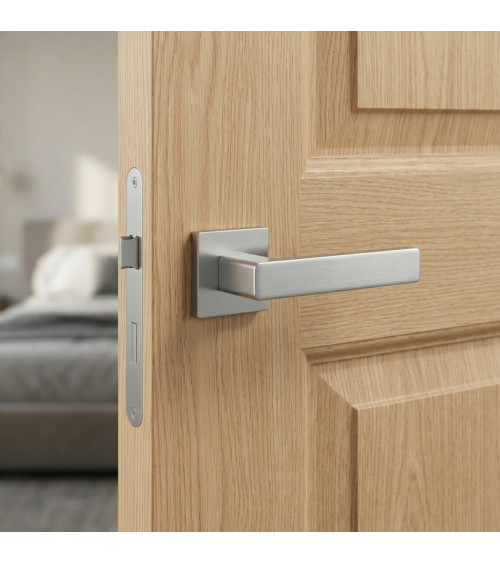 Poignée de porte chrome satiné ERICA quincaillerie design
