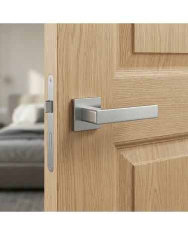 Poignée de Porte Chrome Satiné Douce et Captivante - Modèle ERICA