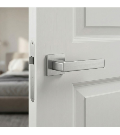 Poignée de porte chrome satiné ERICA quincaillerie design