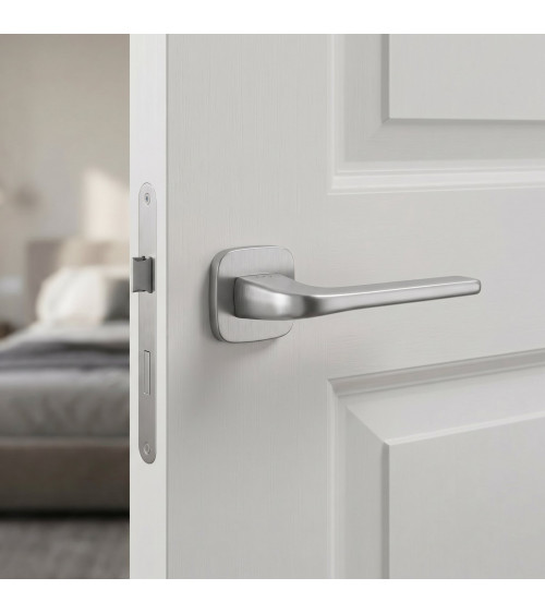 Poignée de porte Solo chrome satiné arrondie