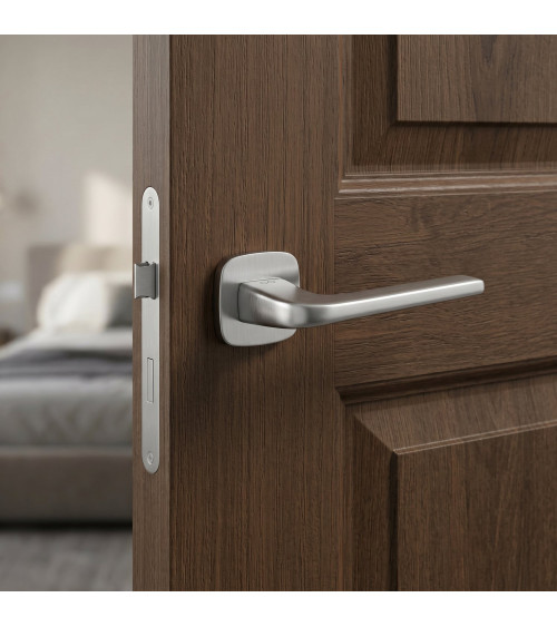Poignée de porte Solo chrome satiné arrondie
