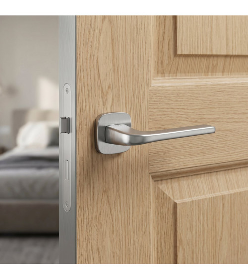 Poignée de porte Solo chrome satiné arrondie
