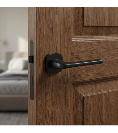 Poignée de porte Solo noir arrondie
