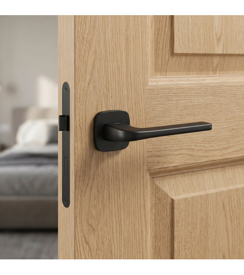 Poignée de porte Solo noir arrondie