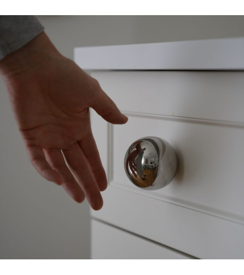 Bouton de meuble extra-large boule Inox brillant