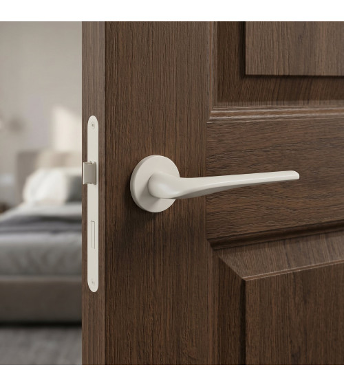 Poignée de porte contemporaine en zamak SORELLA ronde poignée design
