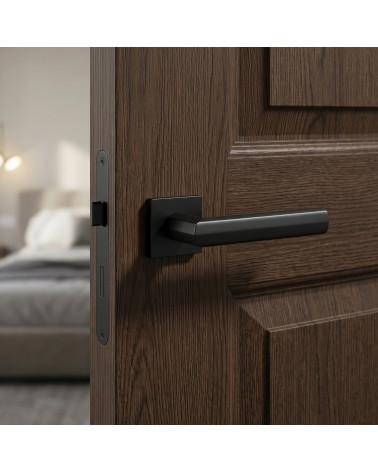 Poignée de porte noire FRESIA carrée
