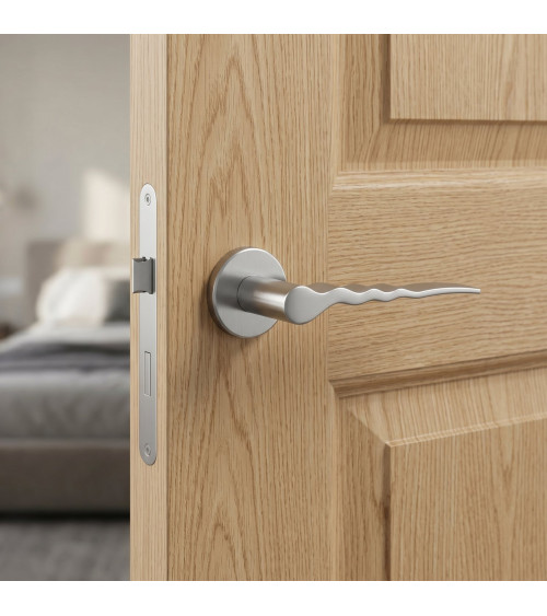 Poignée de porte chrome satiné Ento Flow poignée design