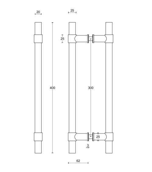 Poignée de tirage PB400 en acier inoxydable – FORMANI