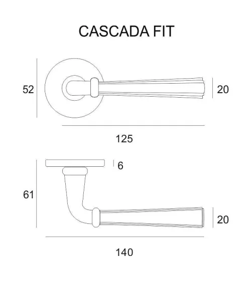 Poignée de porte chromé poli CASCADA poignée design