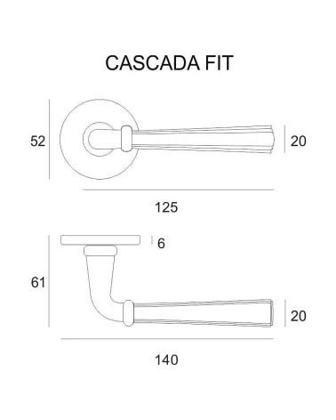 Poignée de Porte Chrome Poli Lisse et Brillante - Modèle CASCADA
