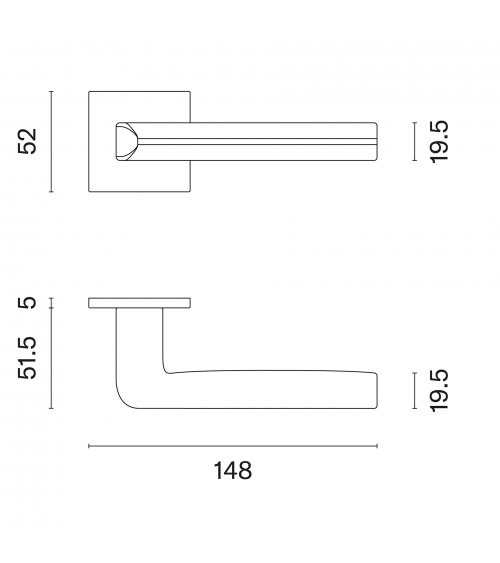 Poignée de porte or mate SALICE quincaillerie design