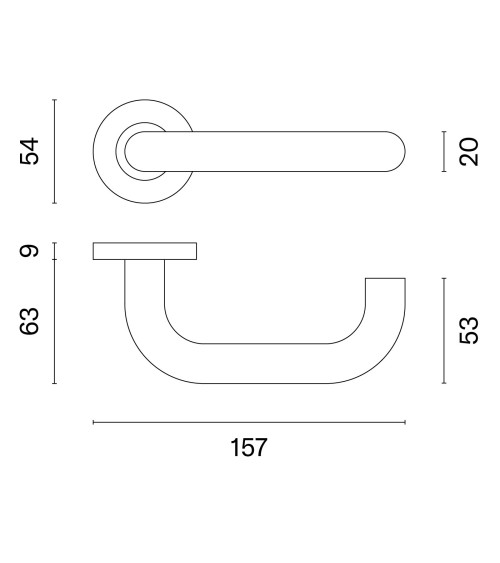 Poignée de porte en inox OVAL 1704 quincaillerie design
