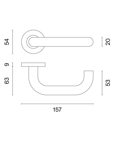 Poignée de Porte en Matière Inoxydable Résistance - Modèle OVAL 1704