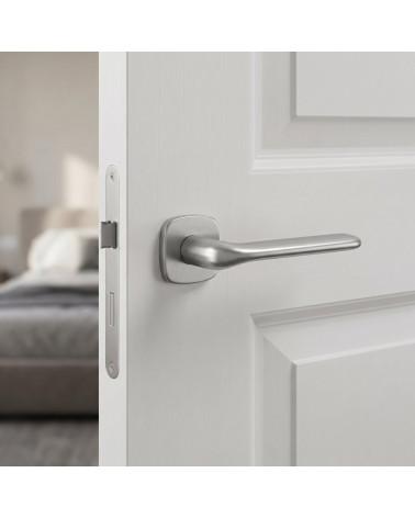 Poignée de porte chrome satiné FLAT