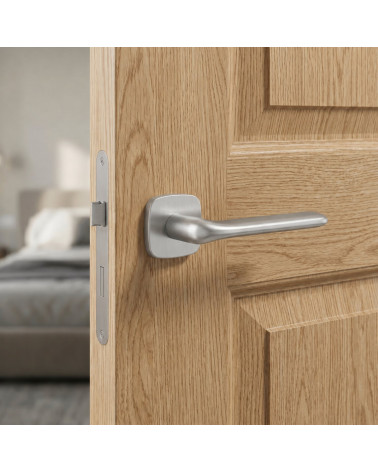 Poignée de porte chrome satiné FLAT