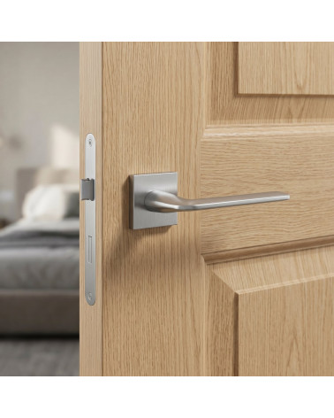 Poignées de porte chrome brossé STINGER carrées