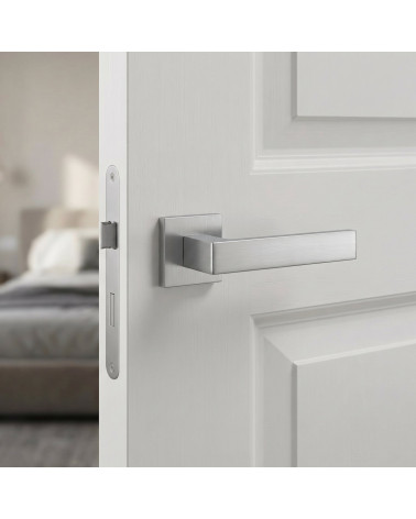 Poignées de porte chrome satiné HIRA