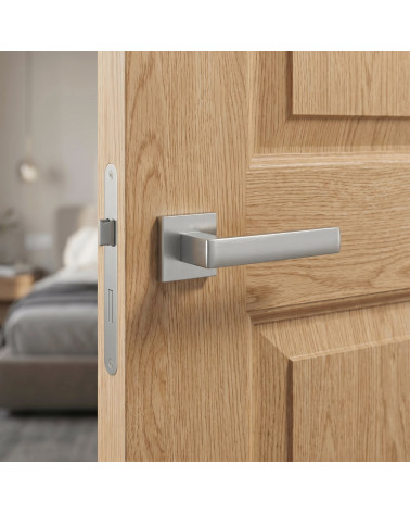 Poignées de porte chrome satiné HIRA