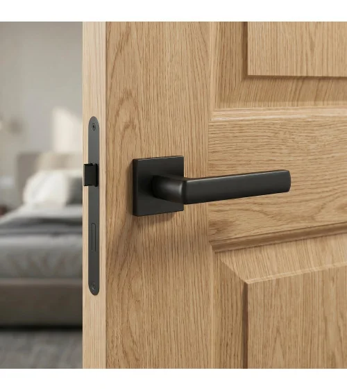 Poignée de porte noire HOSTA quincaillerie design