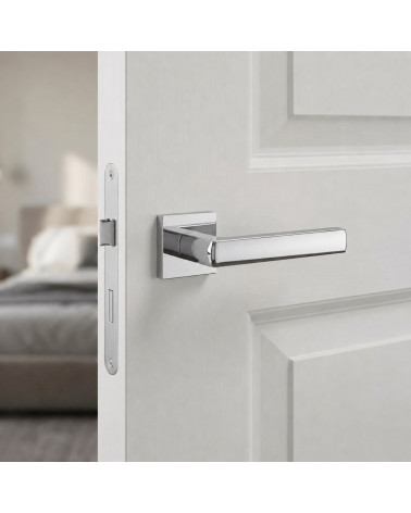 Poignées de porte chrome poli HOSTA carré
