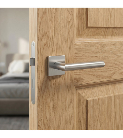 Poignée de porte chrome satiné ARABIS quincaillerie design