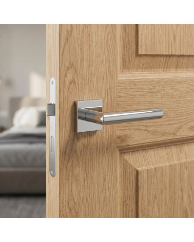 Poignée de porte chrome poli ARABIS carrée