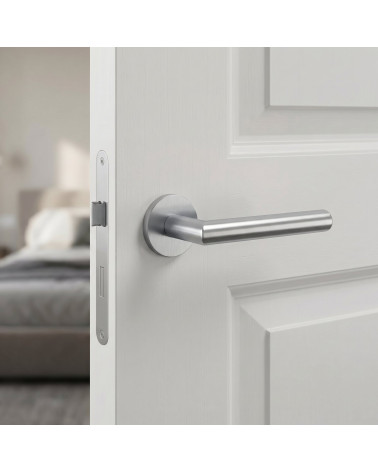 Poignée de porte chrome satiné ARABIS ronde