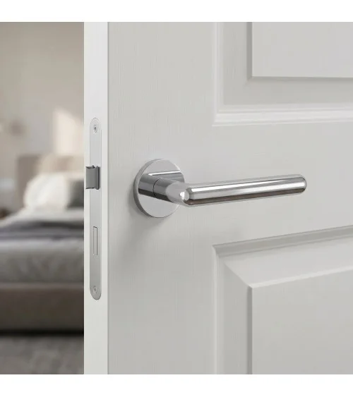 Poignée de porte chrome poli NOX quincaillerie design