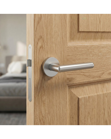 Poignée de porte chrome satiné NOX ronde