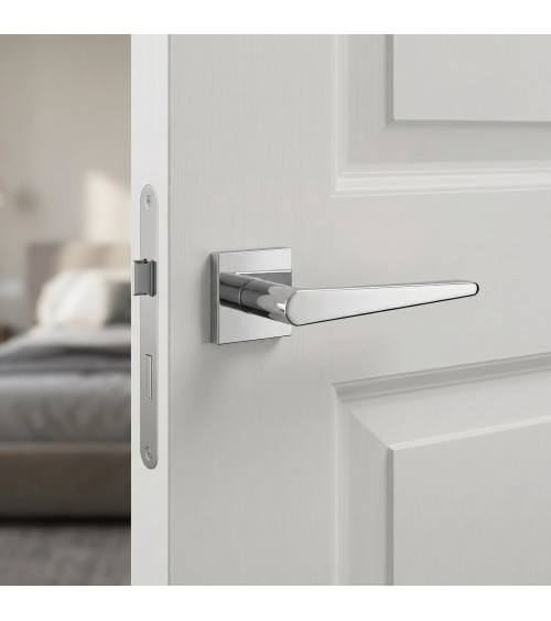 Poignée de porte couleur chrome poli ARNICA poignée design