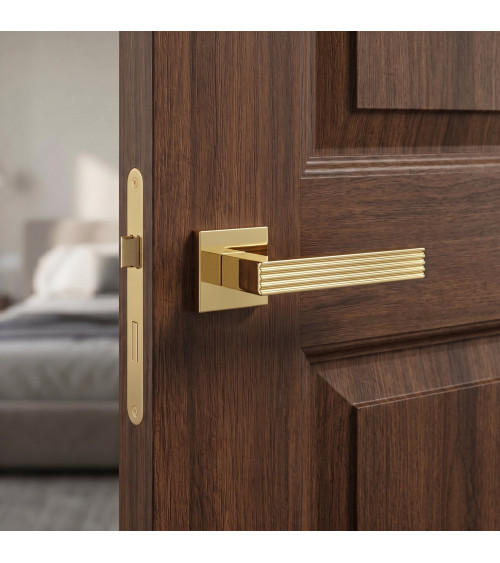 Poignée de porte contemporaine en zamak FELICE carrée poignée design