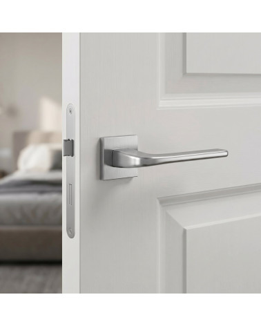 Poignée de porte chrome brossé Solo