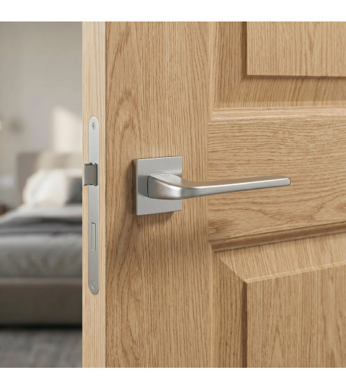 Poignée de porte chrome brossé Solo -  poignée design