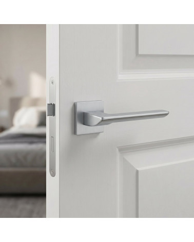 Poignées de porte chrome satinée BIRA
