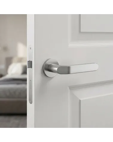 Poignées de porte chrome satiné Mandelli Callas