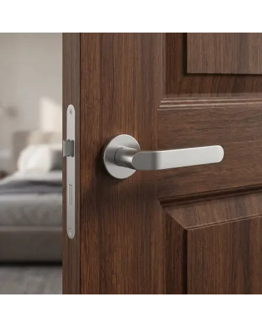 Poignées de porte chrome satiné Mandelli Callas