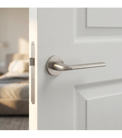 Poignée de porte nickel satiné OLEANDRO quincaillerie design