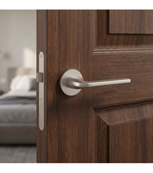 Poignée de porte nickel satiné OLEANDRO quincaillerie design