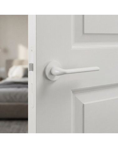 Poignées de porte blanches Scandi rondes slim