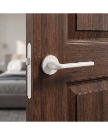Poignées de porte blanches Scandi rondes slim